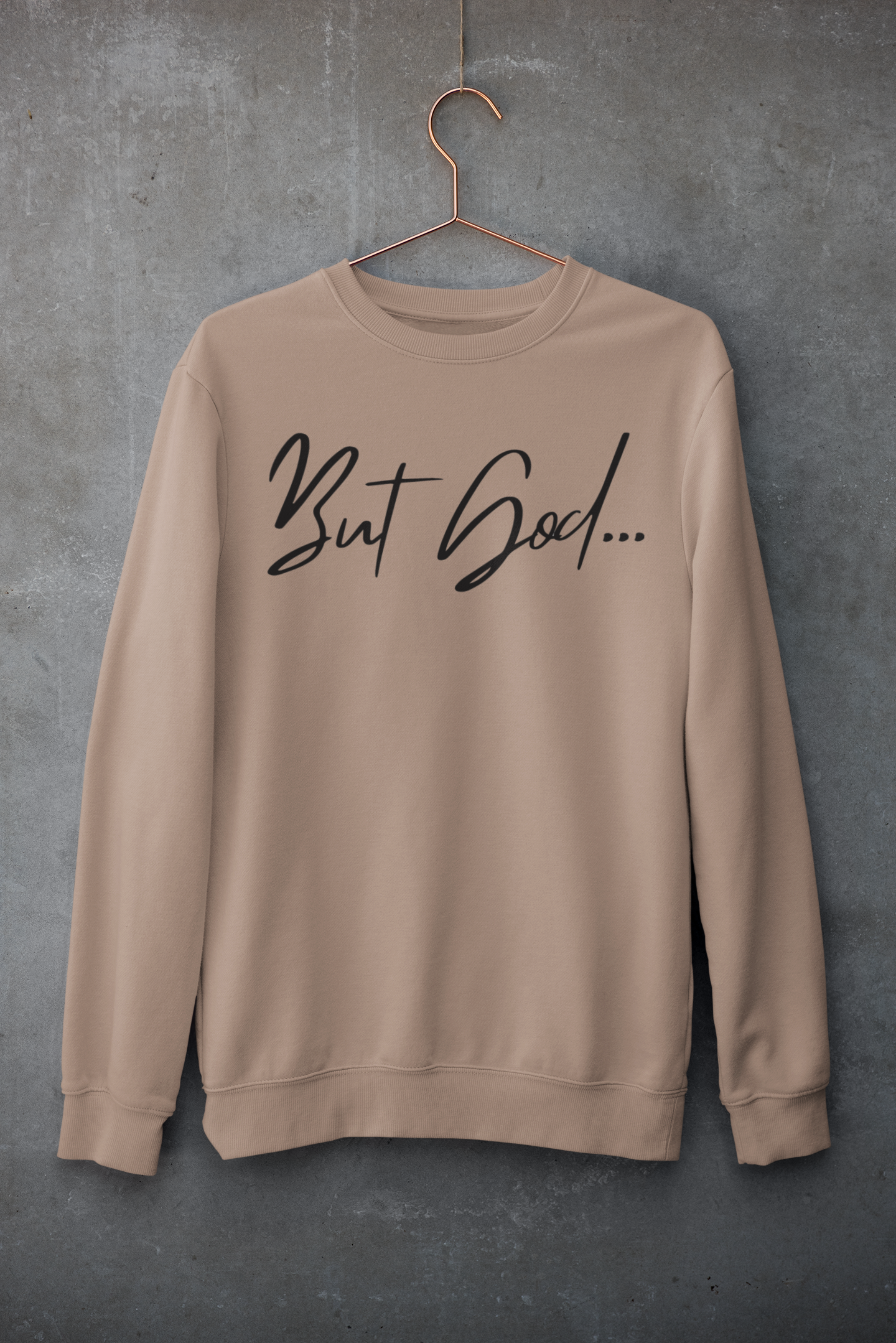 PREMIUM - But God Sweatshirt - Dusty Rose (AS Colour Relax Wo)